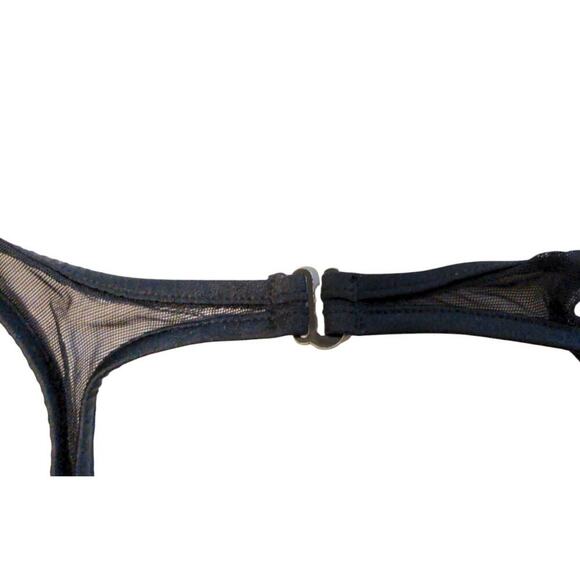 VINTAGE Jantzen Black Mesh High Neck One-Piece Swimsuit H - Picture 5 of 11